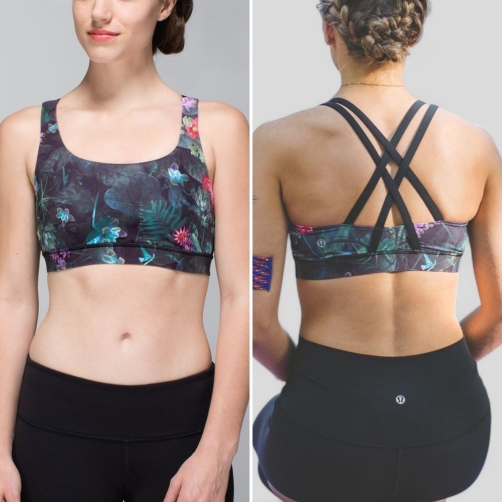 Lululemon Energy Bra Curious Jungle Multi/Black size 4